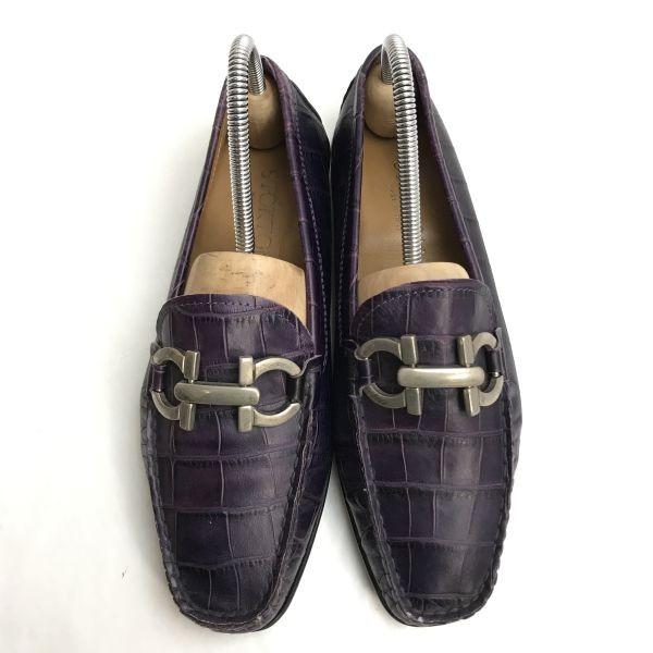 STOKTON bit loafer moccasin 36 22.5-23 purple Italy(USED)