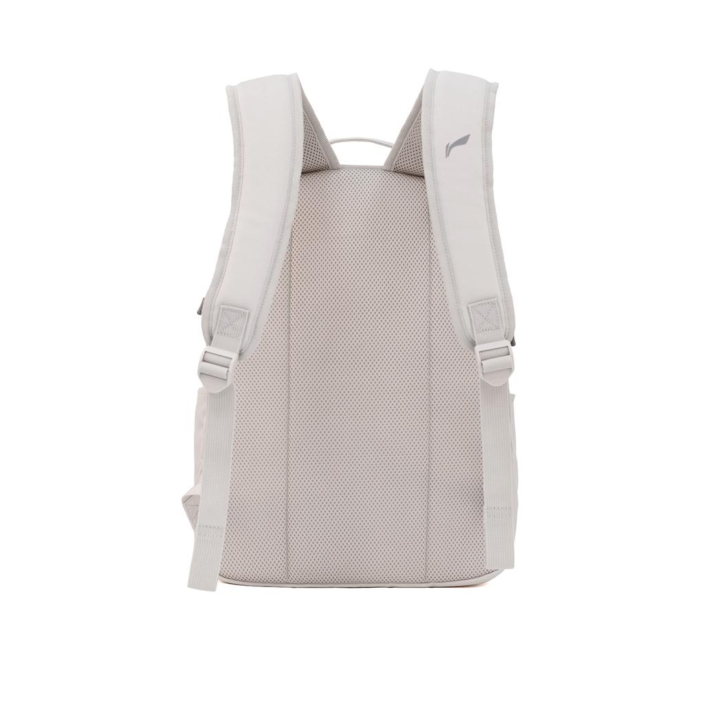 Li-Ning Simple Casual Versatile School Commuting Polyester Backpack Unisex Backpack Silver-Birch-Gray ABSW641-3