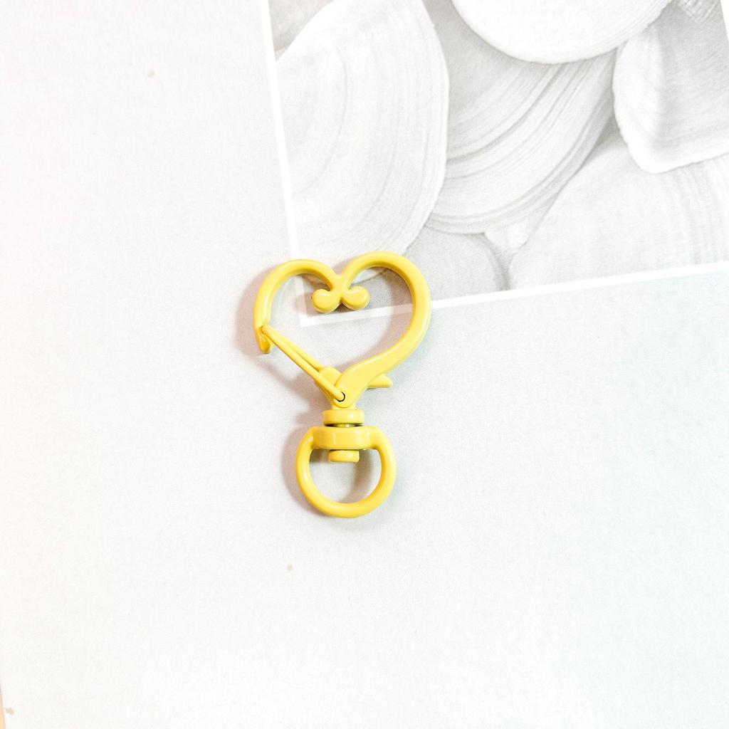 Peach Heart Candy Color Spray Paint Keychain Clasp—DIY Heart-Shaped Connector Ornament
