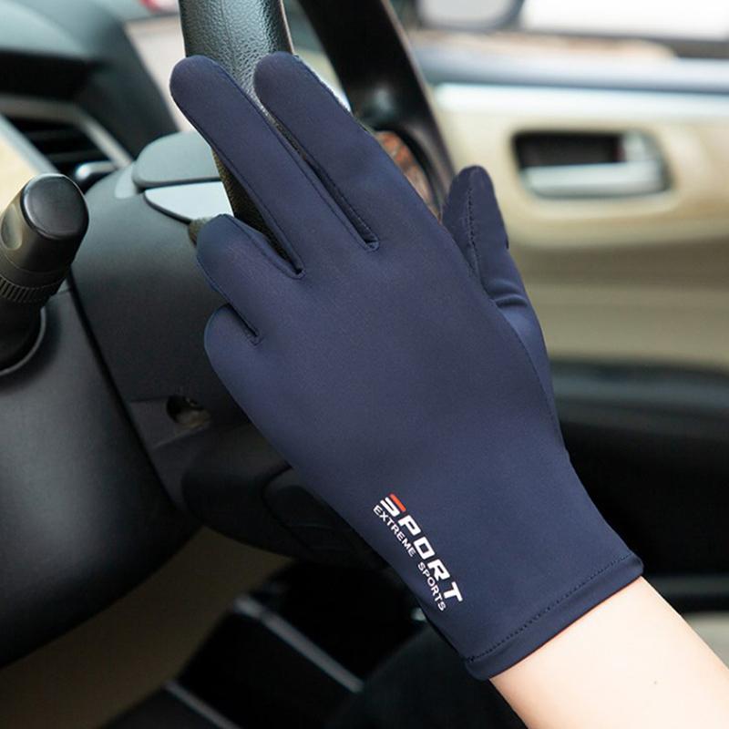 Summer Gloves Men Ice Silk Sun Proction Driving Glove Fishing Gloves Breathable Cycling Hiking Glove Full Finger Gloves