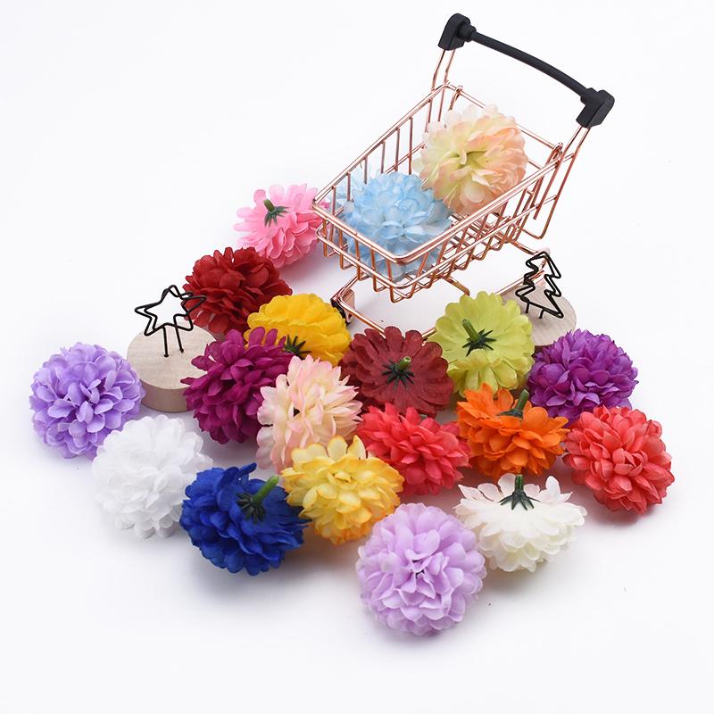 30Pcs Artificial Flower Pingpong Chrysanthemum for Wedding Wall Christmas Home Decoration Diy Gift Wreath Hot Sales High Quality