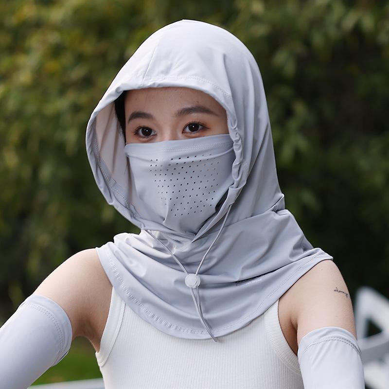 Full face sun protection,large brim, shawl, sun hat, women's neck protection, integrated anti-ultraviolet face protection,fisherman's exposed ponytail