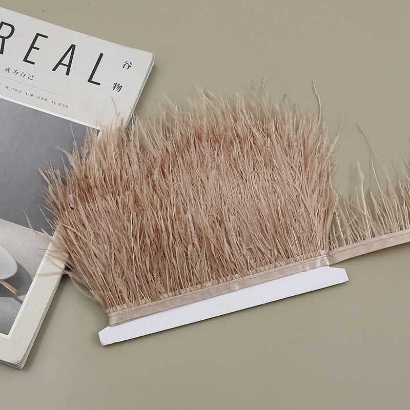 Color 8-10 Cm Ostrich Hair Cloth Edge Clothing Cuffs Hem Ostrich Feather Strips Cloth With Accessories Lace