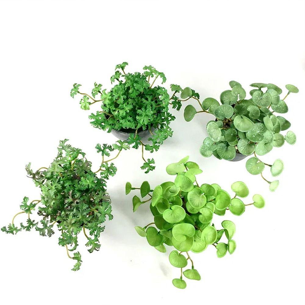Handmade Artificial Copper Coin Grass Plants Soft Mini Bouquet Fake Ivy Leaf Leaves  Office