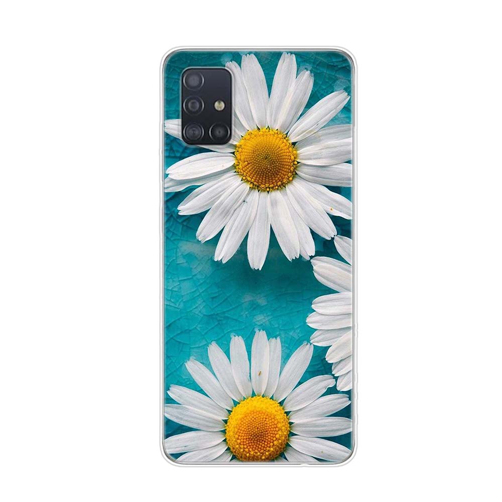 Summer Daisy Sunflower For Samsung Galaxy A01 A11 A12 A22 A21S A31 A41 A42 A51 A71 A32 A52 A72 A02S Soft Phone Case