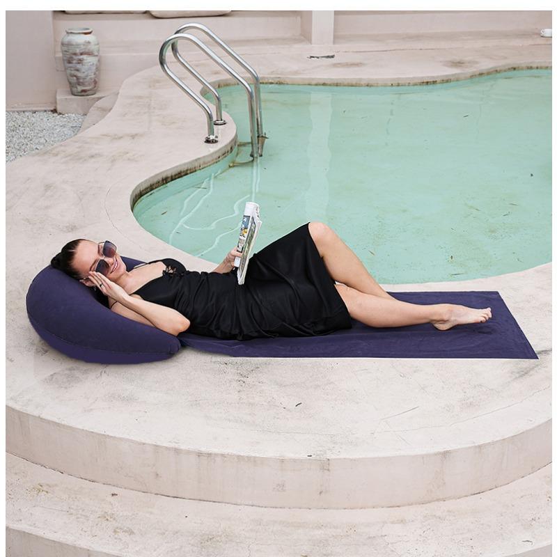 1pc Beach Mat with Inflatable Headrest, Outdoor Mat, Sand-Proof, Suitable for Outdoor Camping and Picnics, Placemats, Single Person Sleeping Pad