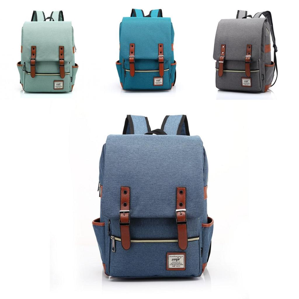 Spacious Unisex Canvas Leather Travel Backpack For School And Laptop Storage