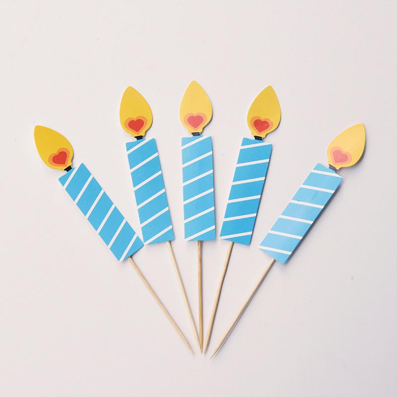 Cute Bear & Smiley Face Birthday Candle Inserts - Cartoon Cake Decorations for Kids