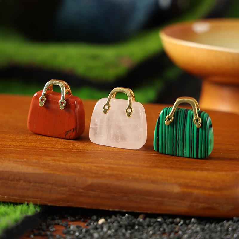 Amethyst & Rose Quartz Crystal Pendant Handbag Decoration