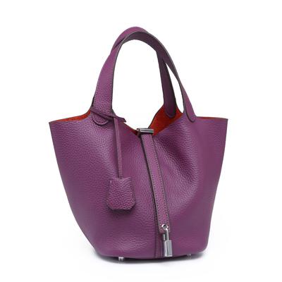 First Layer Cowhide Vegetable Basket Bucket Bag, Cross-border Fashion Large-capacity Tote Bag, Genuine Leather Women's Bag Factory Wholesale