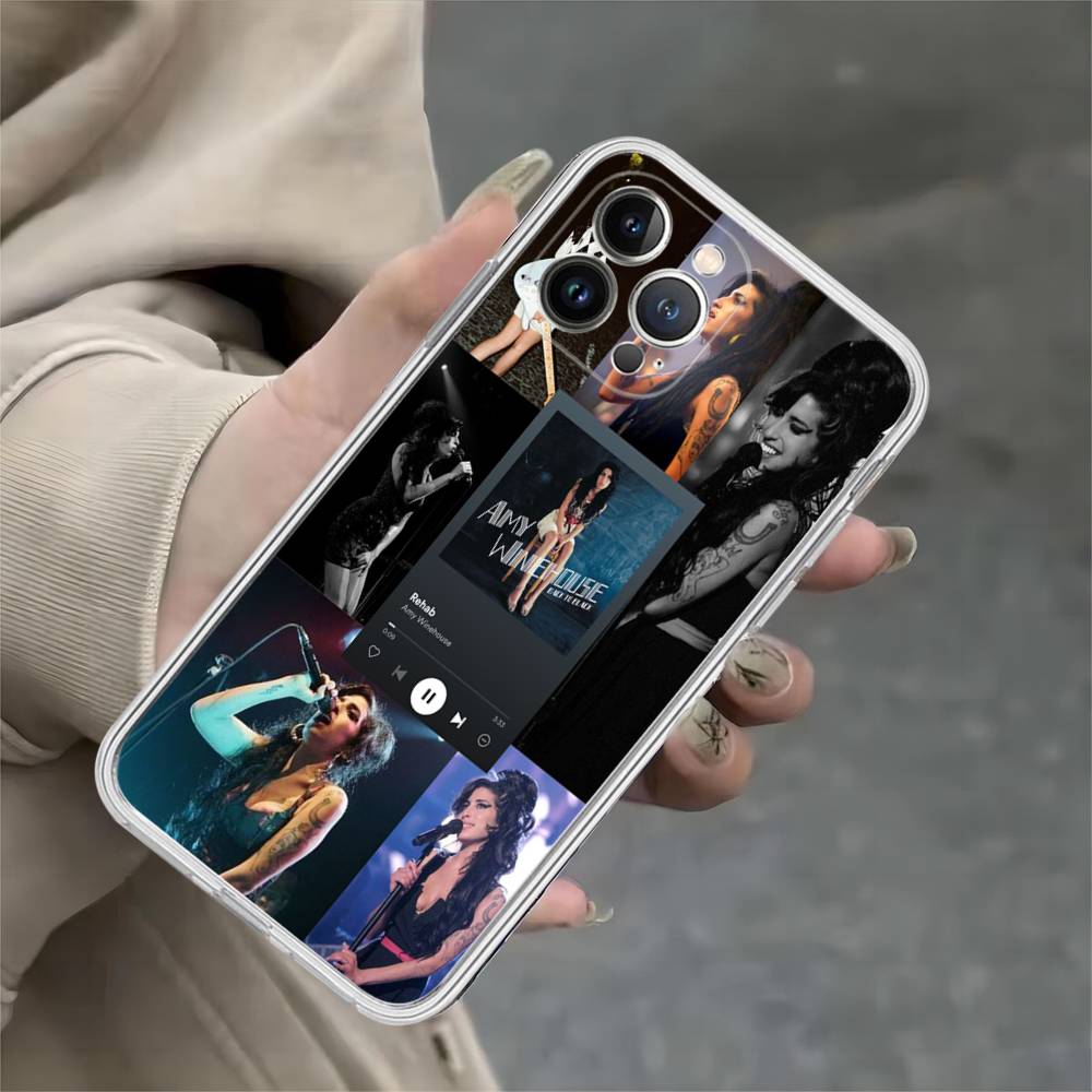 Schöne Frau A-Amy W-Winehouse Transparente Handyhülle Für IPhone 16 15 14 13 12 11 Pro Max Plus Weiche Hülle