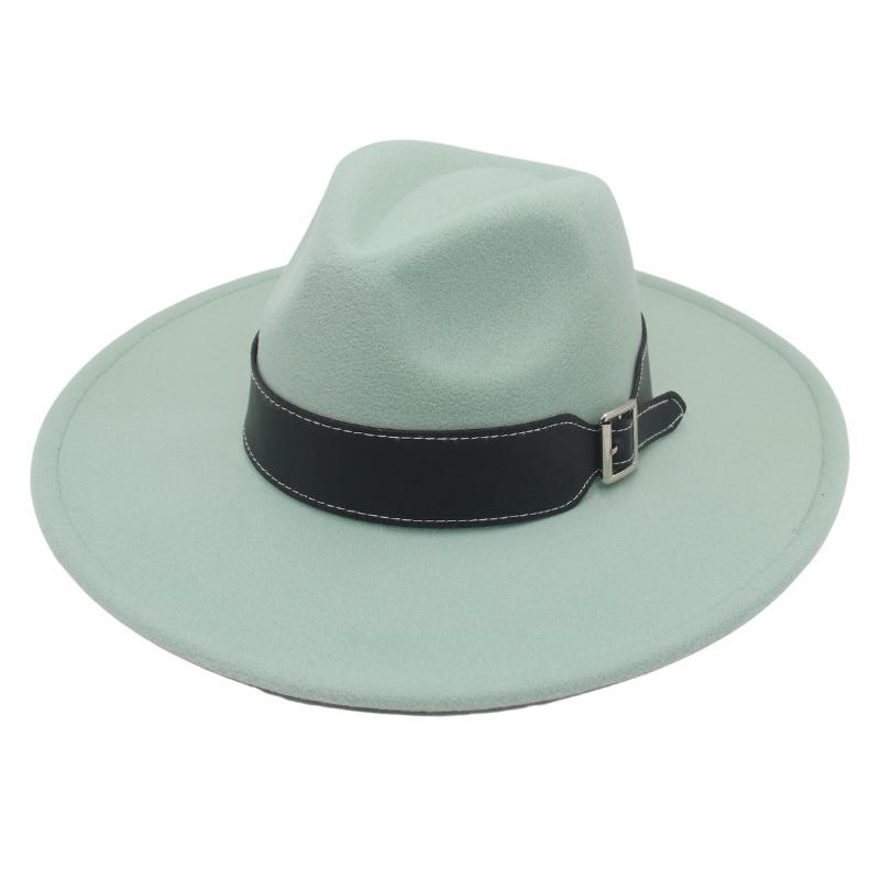 New Black Belt, Large Brim, High-End Clothing With Wholesale Men'S And Women'S Felt Woolen Top Hats