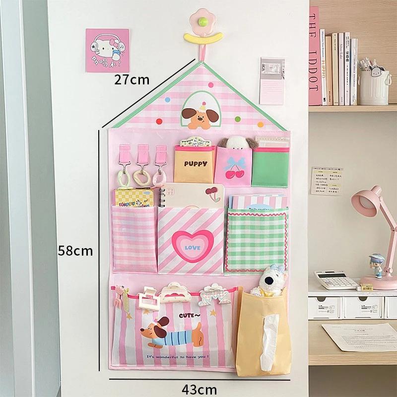 Hanging Storage Organizer for Student Dorm, Wall or Door-Hung Underwear Bag, Bedside Cabinet, Multi-Pocket Pouch