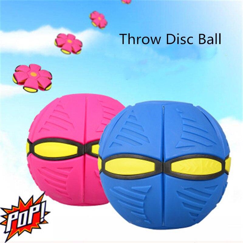 Flyvende UFO Flat Kasteskive Ball Med LED Lys Lekebarn Utendørs Hage Strandspill Barnas sportsballer
