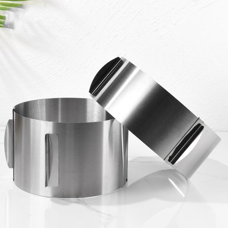 430 Stainless Steel 6-30cm Telescopic Mousse  Ring, Rustproof With Scale 6cm 8.5cm 12cm 15cm Heightened Baking Cake Ring For Families Baking Rooms