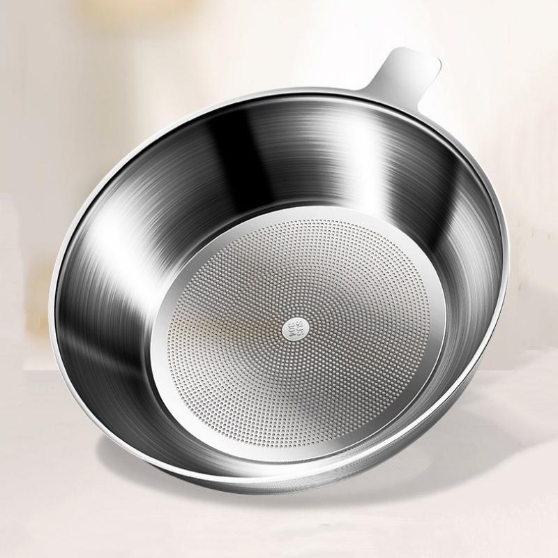 1/1.5/2L Oil Filter Pot Stainless Steel Oil Strainer Pot with Fine Mesh Strainer Fry Basket Oil Storage Can Grease Container