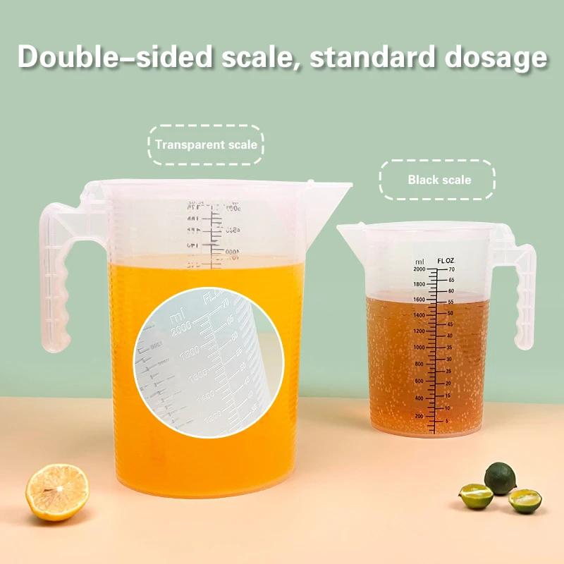 100-5000ml Plastic Measuring Cup with Lid Graduated Liquid Container Kitchen Clear Baking Measuring Tools High Volume