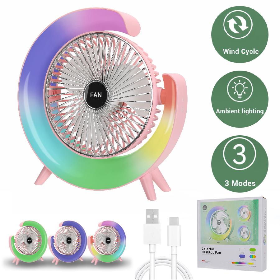 

Портативный вентилятор USB перезаряжаемый вентилятор светодиодный 5 цветов электрический вентилятор 180° регулируемые летние вентиляторы для кемпинга 3 скорости мини-вентилятор для Xiaomi вентилятор pink-5 colors light