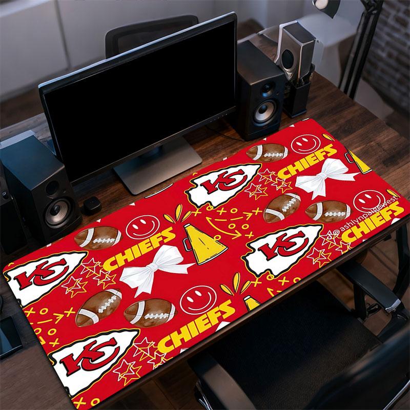 Kansas City Chiefs Mouse Pad, Large Gaming Desk Mat, Non-slip XXL Mousepad for Laptop & Tablet, Mini PC Playmat with Stitched Edges