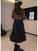 Spring Korean Plush Loose Plus Size Influencer Dress for Middle-Aged Women