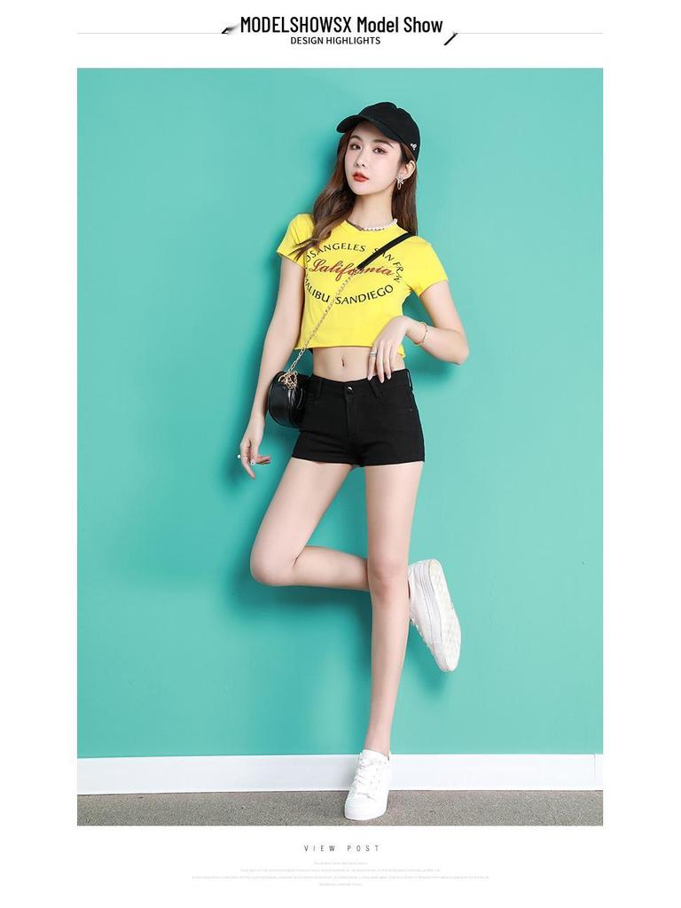 Women's Low-Rise Sexy Nightclub Jeans and Crop Top Set - Japanese AV Style, Elastic Fit, Perfect for Summer & Winter
