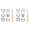 ABNO-2X Achappam Mold Bunuelos Mold With Handle Rosette Set,Heart Star Circle Square Cookies Mold For Kitchen Baking Fried