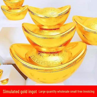 Hollow Gold Ingot Decor: Wealth-Attracting Ornament & Candy Box for Home and Living Room