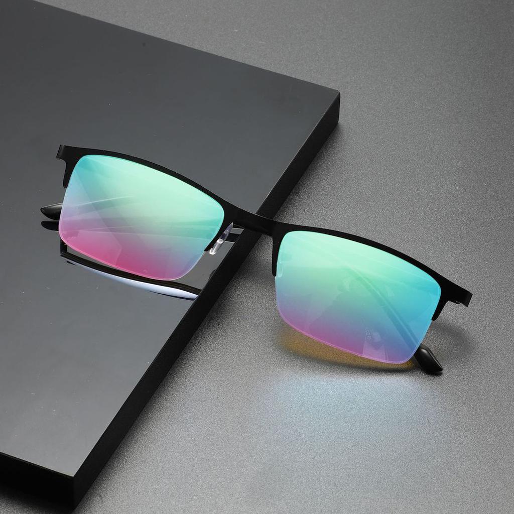 New Sunglasses Women Men Rectangle Glasses Female Eyewear Correcting Special Red Green Blind Color Weak Glasses Male Eyeglasses