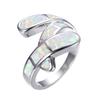 Cute Women Geometric Blue Imitation Fire Opal Rings Anniversary Party Girl Gift Fashion Women Rings