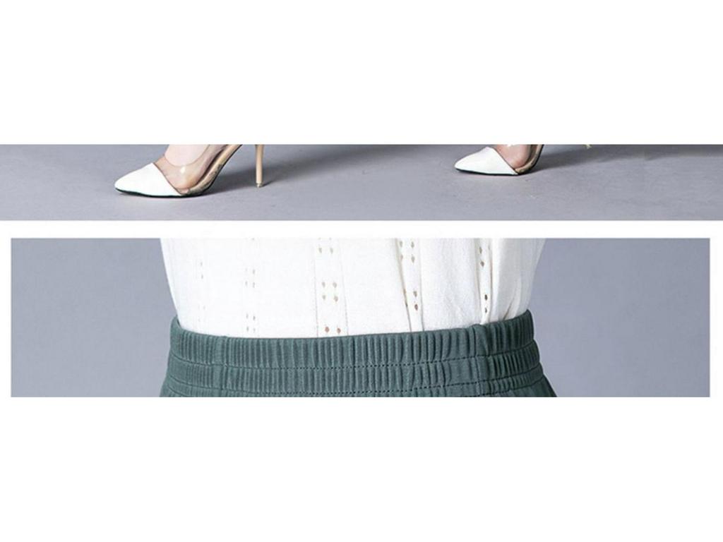 Women's Lightweight Ice Silk High-Waist Casual Pants for Summer - Mid to Elderly, Loose Fit, Nine-Length