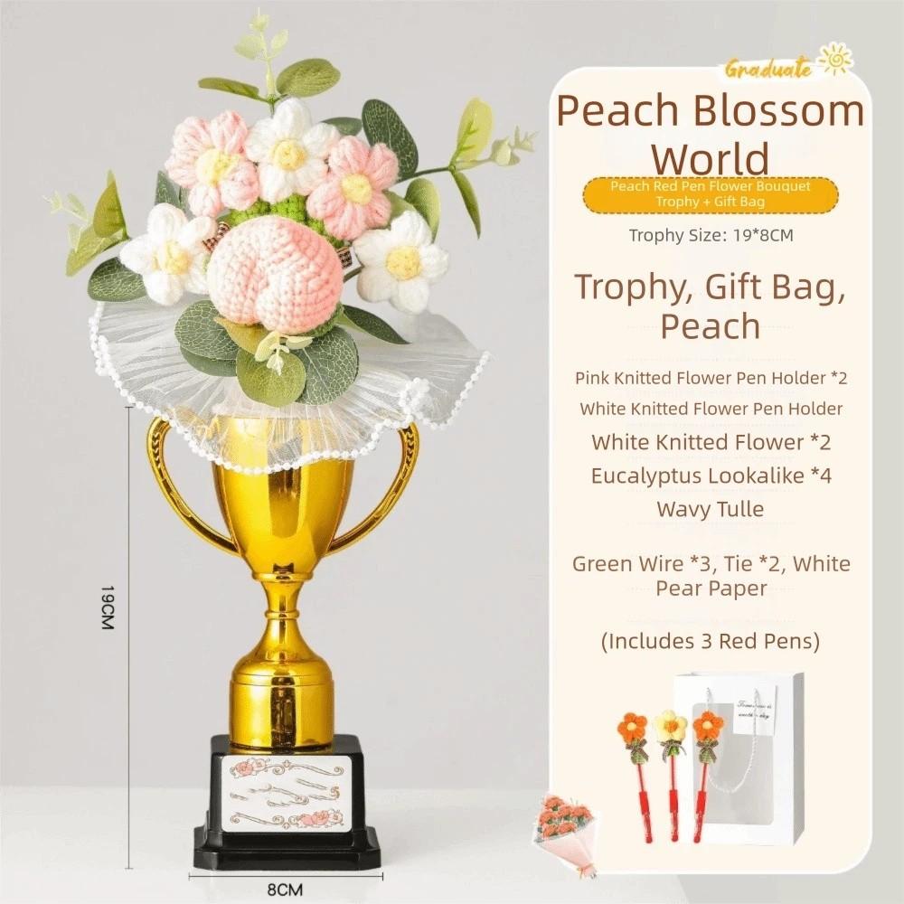 Refined Workmanship Graduation Season Ornament Graduation Ceremony Gift  Desk Display Peach