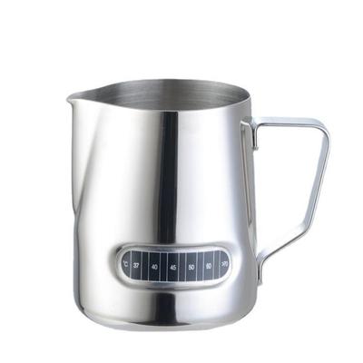 Stainless Steel Coffee Cup with Thermometer and Spout, Multi-Use Measuring and Baking Cup for Home.
