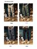 Men's American Retro Zipper Multi-Pocket Versatile Cuff Cargo Pants 7608