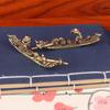 1PC Creative Retro Brass Cormorant Bamboo Raft Home Office Desktop Decoration Miniature Statue Home Decor Living Room Crafts