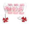 12PCS Set Durable Pink Bow Knot Hooks Resin Shower Rings Art Decors Pink Bathroom Decor  Bathroom