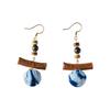Chinese Wood Beads Earring Drop Ethnic Style Vintage Eardrop Ear Clip Tie-Dye Earrings  Travel
