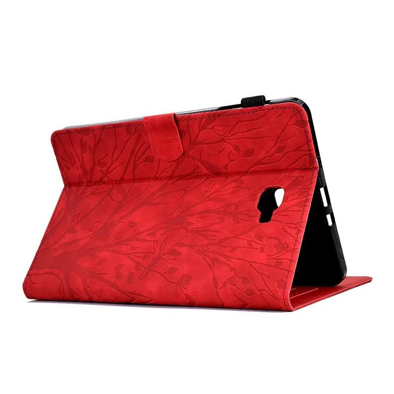 For Galaxy Tab A 2016 Tablet Cover 10.1 Inch SM-T580/T585 PU Leather Embossed Shockproof Funda For Samsung Tab A6 10.1 2016 Case
