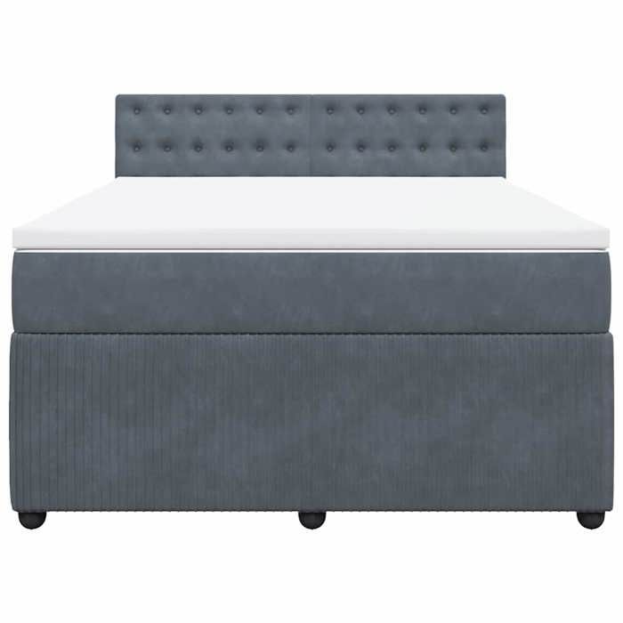 Maison Exclusive - Sommier à lattes de lit et matelas Gris foncé 140x200cm Velours