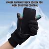 Solid Color Fleece Winter Warm Gloves for Unisex Two Finger Touch Screen Anti Slip Outdoor Motorcycle Riding Wrist Tightening
