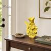 Forest Style Decor 3D Printed Fairy Garden Sculpture Vase, Fantasy Flower Pot with Bright Yellow Vase Statue, Dual-Use Holder for Desktop Entryway
