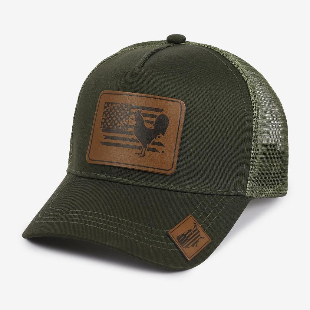 Trendy Animal Embroidery Leather-Label Baseball Cap: European & American Korean-Style Duckbill Design