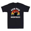 Chat Noir Pew Pew Madafakas ! T-shirt Manches Courtes Homme Vintage Rétro Meme Drôle T-shirt Unisexe