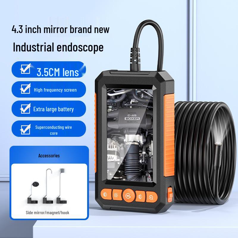 4.3" HD Endoscope Camera with Screen - Handheld 8mm Inspection Tool