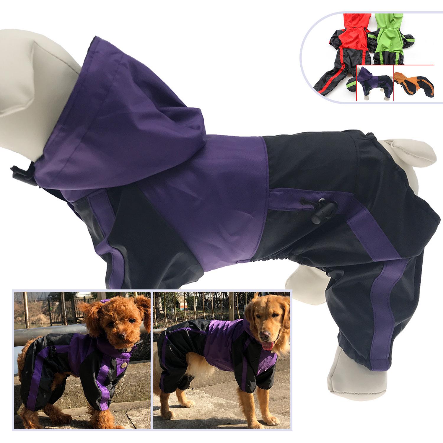 

Pet Hooded Raincoat for Dogs - Four-Legged Style in Small and Large Sizes XS фиолетовый