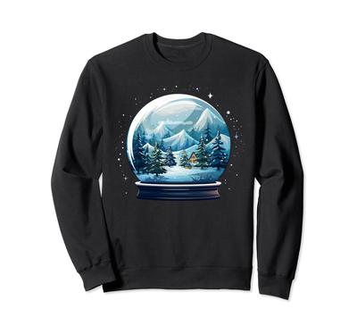 Cool Snow Globe Miniature House Mountain House Sweatshirt