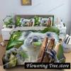 Cartoon Koala Duvet Cover King Queen Lovely Animal Bedding Set for Kids Teens Adults Wildlife Quilt Cover with Pillowcase