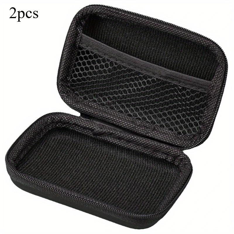 Black Card Box Storage Games Cards Boxes Protector Data Cable Bag Square Zipper Bag Bins Containers for Office Home Organization