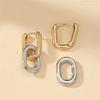 Retro Double Loop Design Drop Earrings Gold Silver Color Geometric Round Earrings for Women Girls Punk Hip Hop Fashion Jewelry