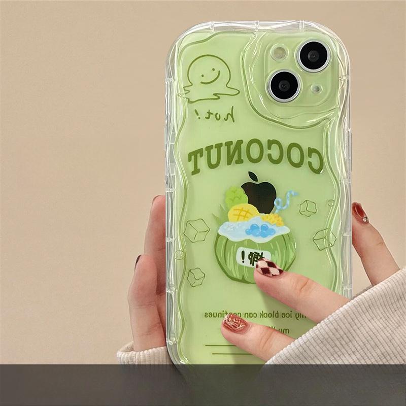 Applicable To Apple 14promax Mobile Phone Case Iphone13 Full Inclusion 11/12 Cool Coconut Stand Women's Model Xs/xr