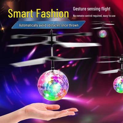 Inductive Aircraft Remote Control Crystal Ball: Luminous Hovering Toy with Seven-Color Lights for Kids